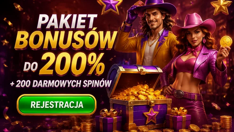 ekran z pakietem bonusów i gwiazdkami na tle złota