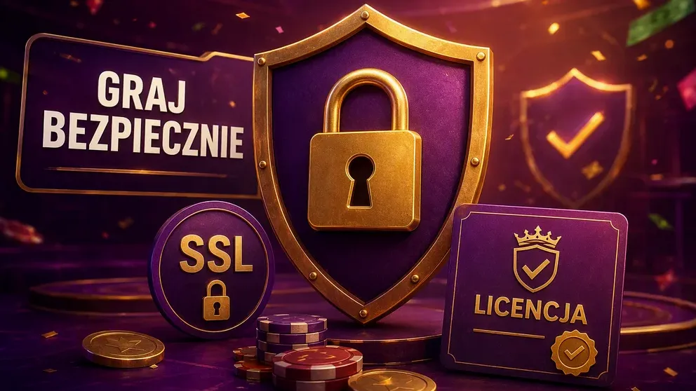 tarcza z kłódką, logo licencji i symbol SSL
